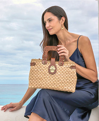 Patricia Nash Sancia Medium Straw Satchel - Macy's | Macy's