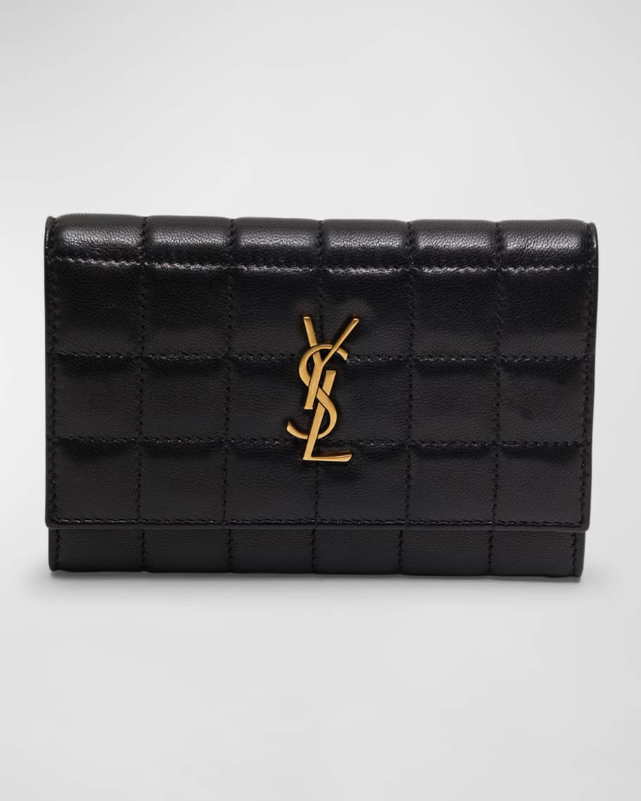 Saint Laurent YSL Monogram Small Quilted Leather Wallet | Neiman Marcus