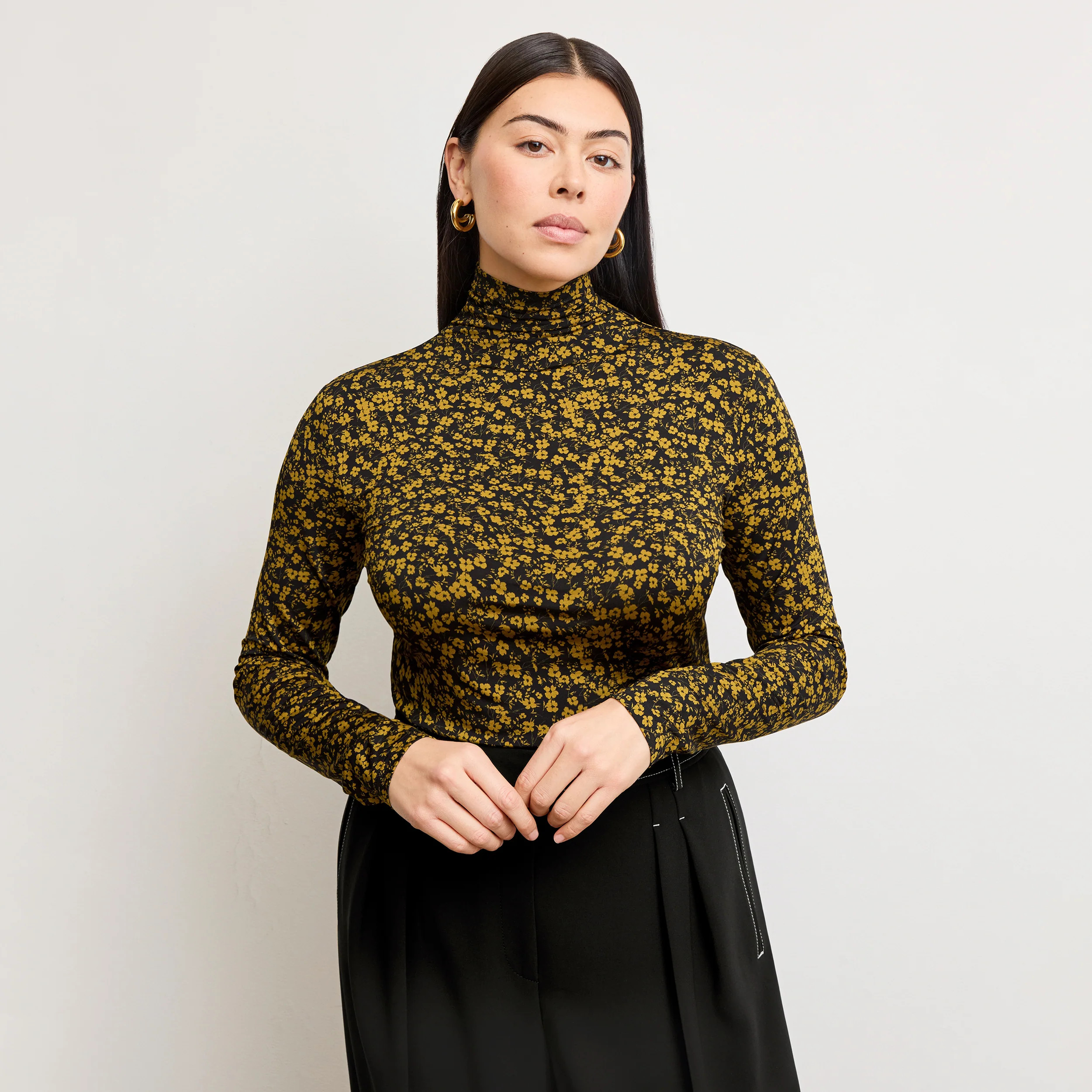 Axam Layering Turtleneck - Printed Jersey :: Bloom Print | MM LaFleur