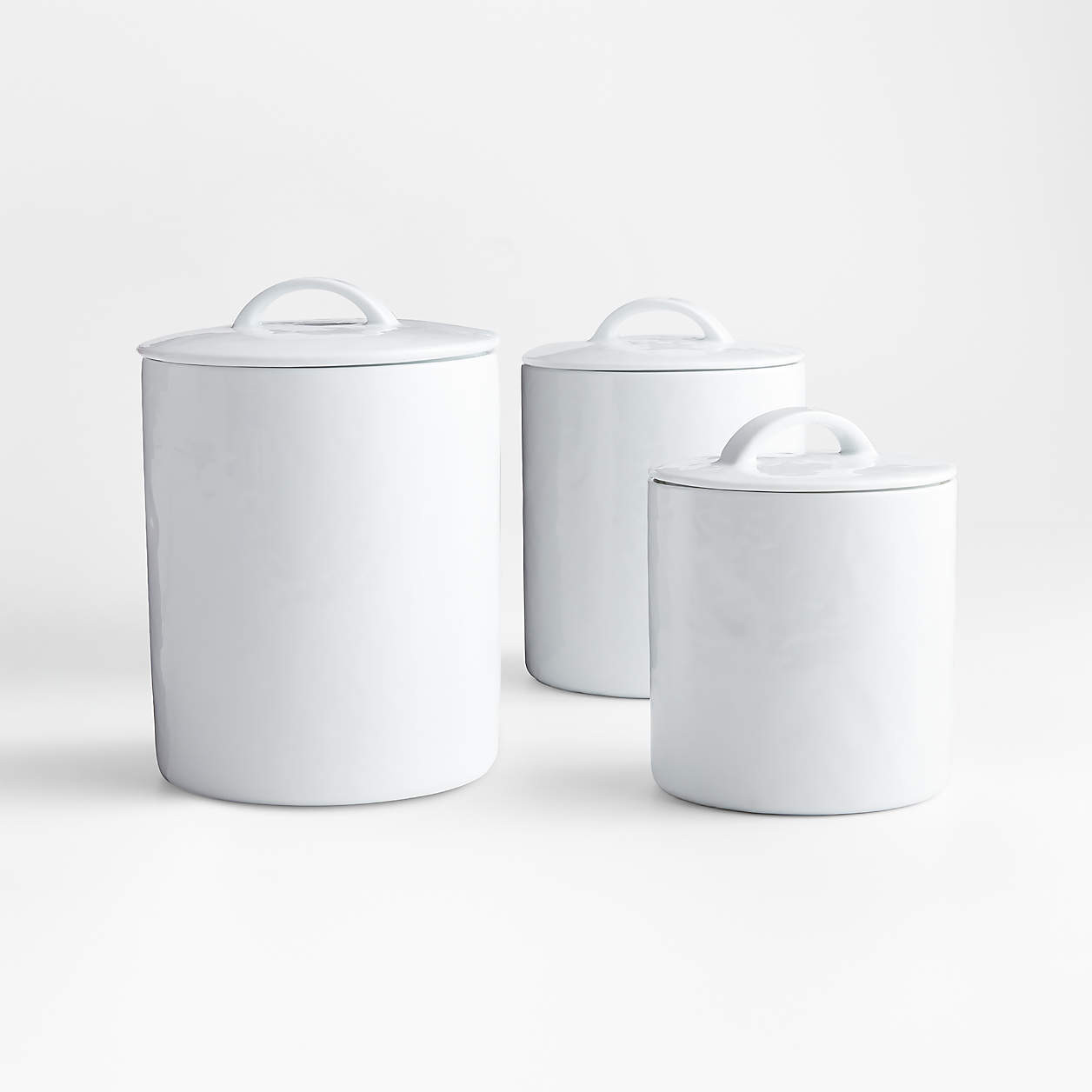 Mercer White Porcelain Canister Set + Reviews | Crate & Barrel | Crate & Barrel