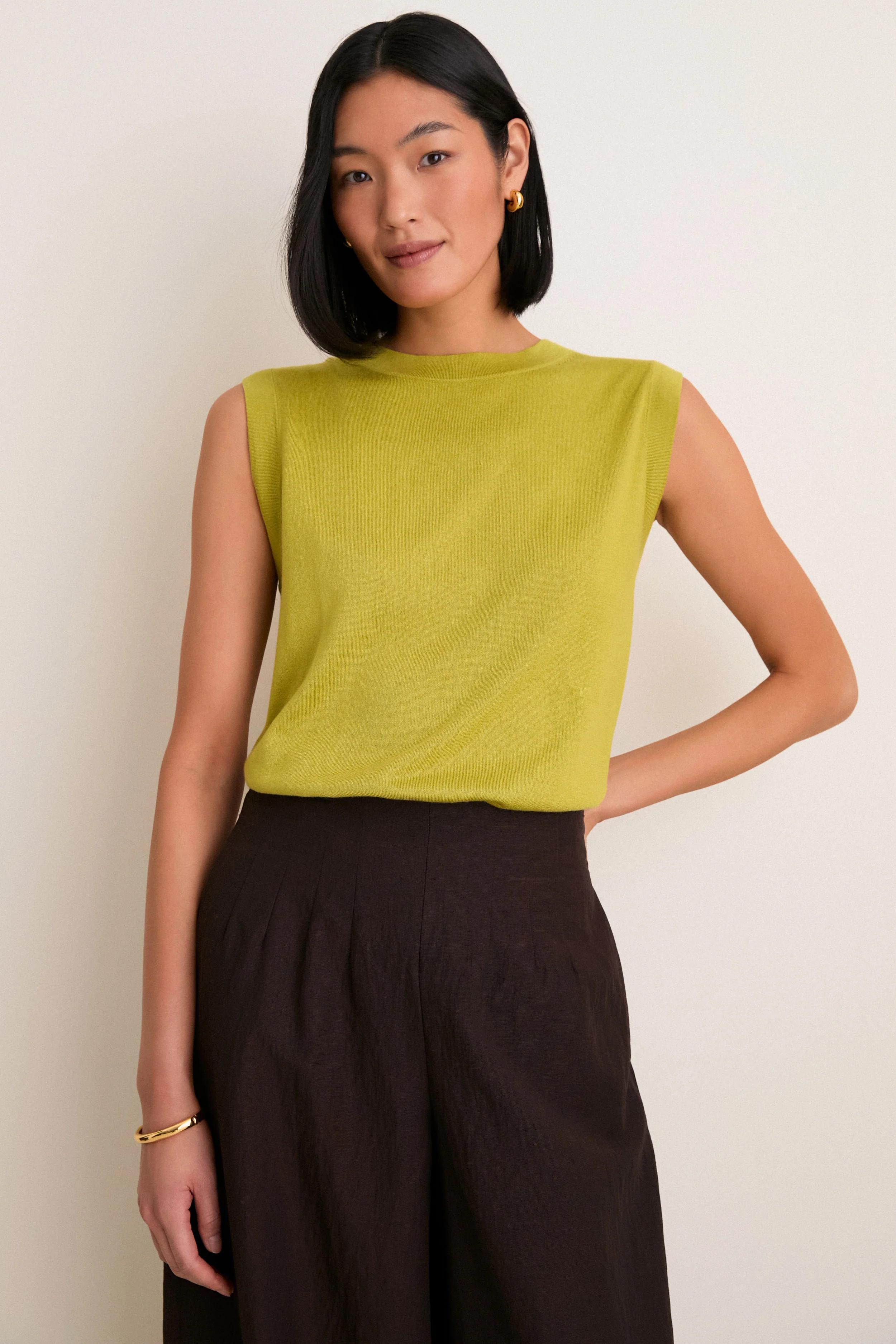 Pear Cashmere Silk Sleeveless Ava Shell | Tuckernuck (US)