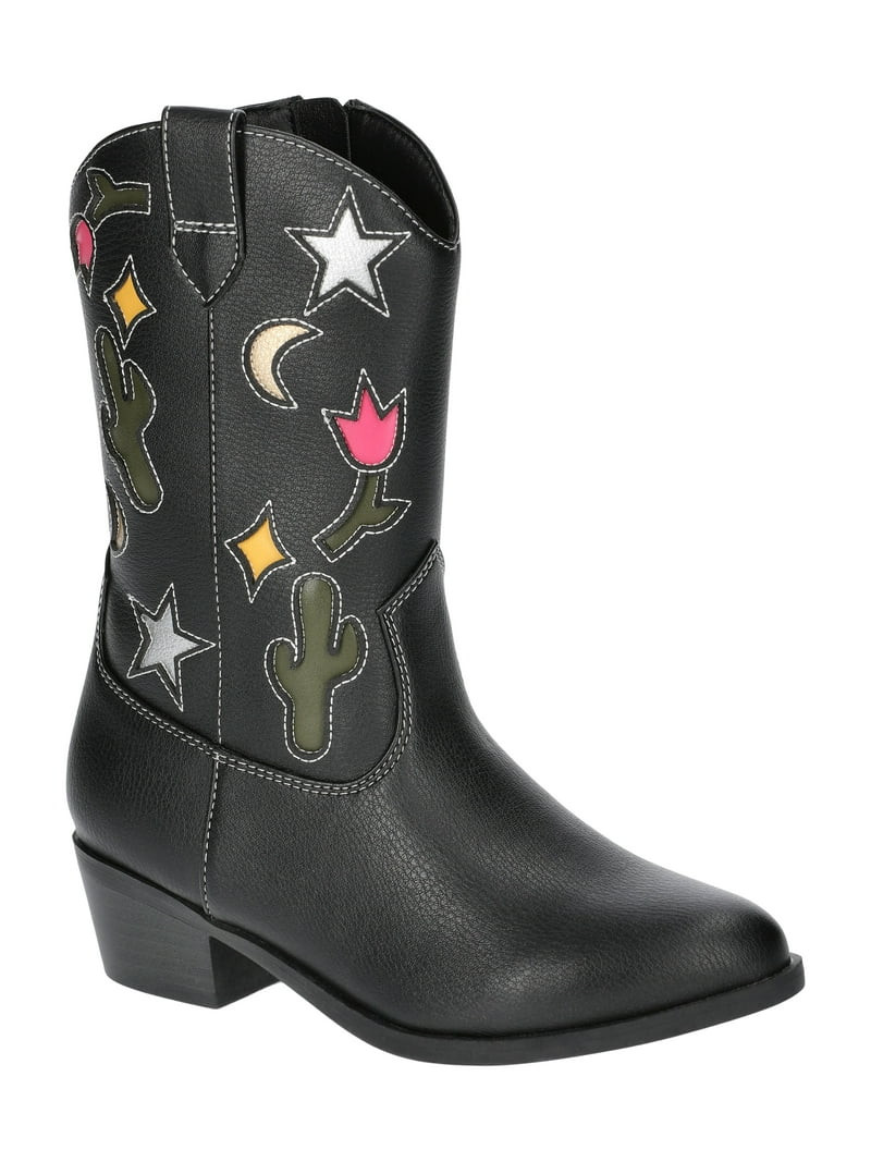 Wonder Nation Little and Big Girls Star & Moon Western Cowgirl Boots | Walmart (US)