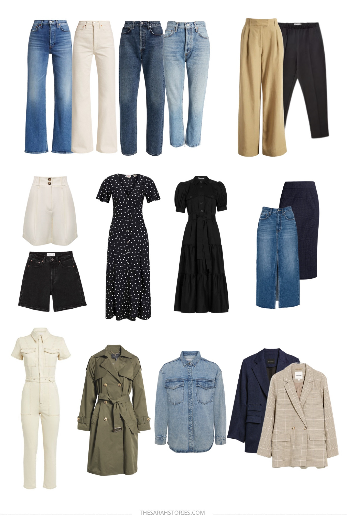2023 Spring capsule wardrobe
BOTTOMS | wide leg jeans, straight jeans, trousers, pull on pants, tailored shorts, Jean shorts 

#LTKFind #LTKSeasonal #LTKstyletip