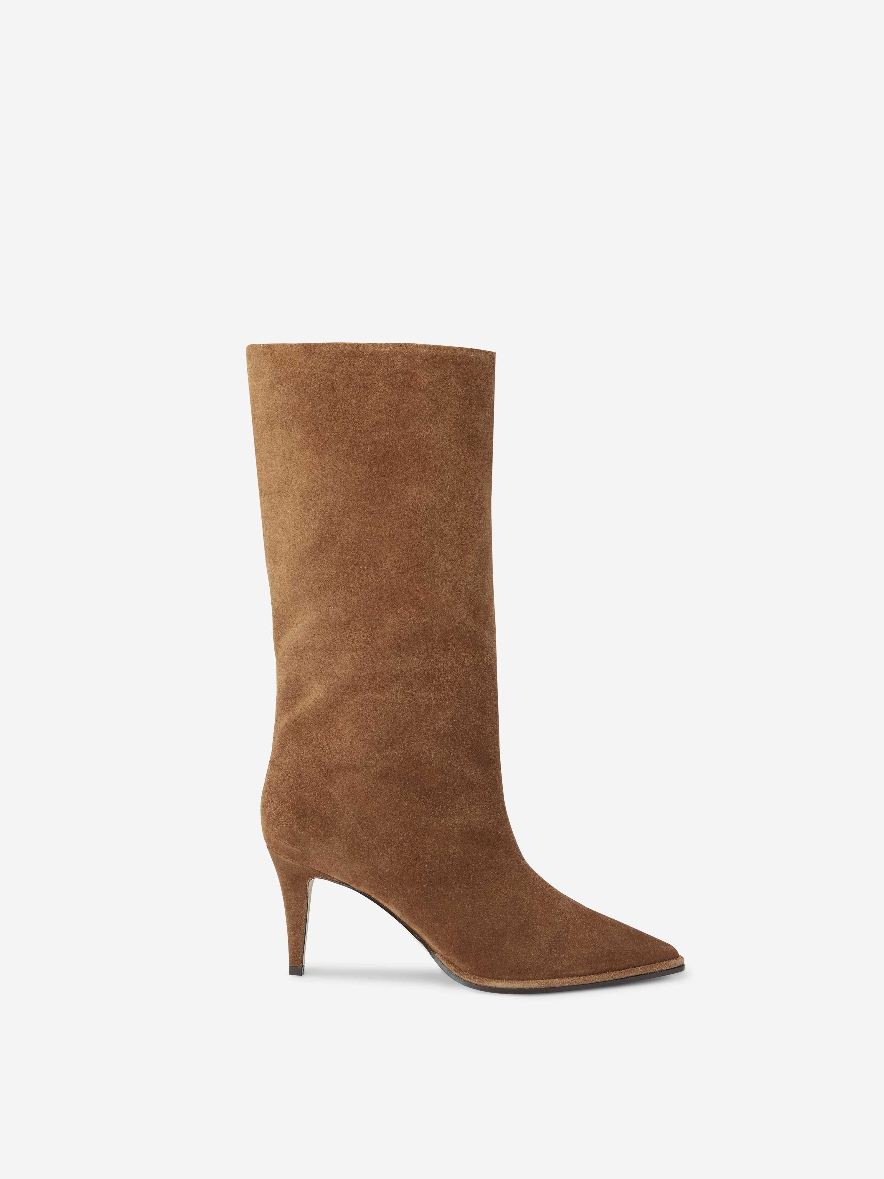 Trinity Mid Calf 75 - Suede | Tamara Mellon