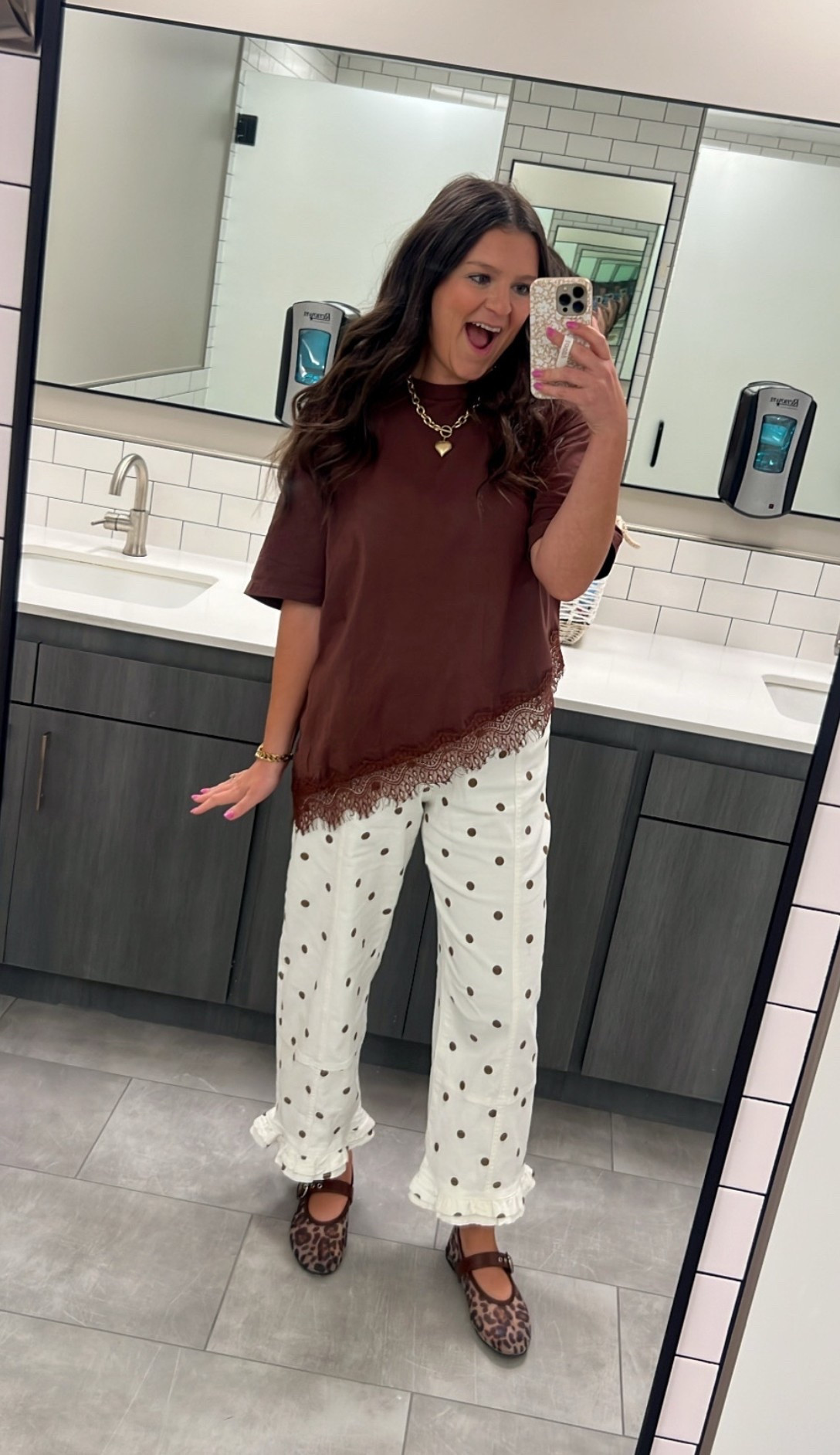 I have never been more obsessed with an outfit. Comfy but so elevated! It’s honestly adorable. And work friendly!! Polka dot jeans have a stretchy material & the asymmetrical top is stunning. True size medium in both! Shoes are tts also

Leopard shoes / work shoes / leopard flats / fall shoes / fall work outfit / fall workwear / business casual outfit / business casual workwear / fall business casual / fall outfit / transition outfit / assymetrical top / comfy work outfit / Amazon outfit / work outfit / mom work outfit / postpartum work outfit / postpartum outfit / mom oitfit / comfy but cute / teacher outfit / fall teacher outfit / girls night outfit / date night outfit / polka dot jeans / polka dot pants / barrel jeans / polka dot barrel jeans / cute jeans / comfy jeans / white jeans with polka dots / ruffle jeans / cute outfit

#LTKootd #LTKmomlife #LTKWorkwear