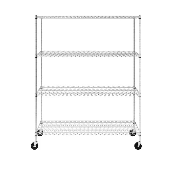 SafeRacks NSF Certified 4-Tier Steel Wire Shelving with Adjustable Shelves and Wheels - 1400 lb C... | Walmart (US)