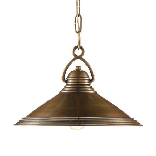 Weybright Pendant - Vintage Brass - Currey & Company - Gold | Hanging Light, Lanterns - Practical, Aesthetic | One Kings Lane