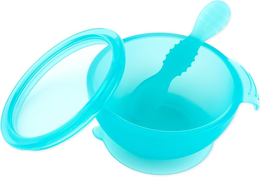 Bumkins Baby Bowl, Silicone Feeding Set with Suction for Baby and Toddler, Includes Spoon and Lid... | Amazon (US)