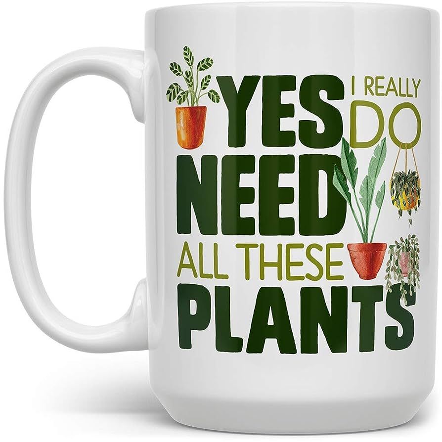 Plant Lover Coffee Mug, Houseplant Tea Cup, Gardner Landscape Green Thumb Gifts, Yes I Really Do ... | Amazon (US)