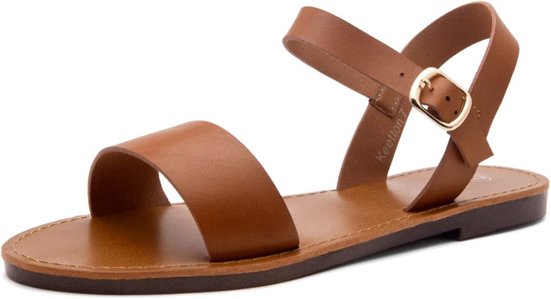 Herstyle Womens Keetton Open Toes One Band Ankle Strap Flat Sandal | Amazon (US)