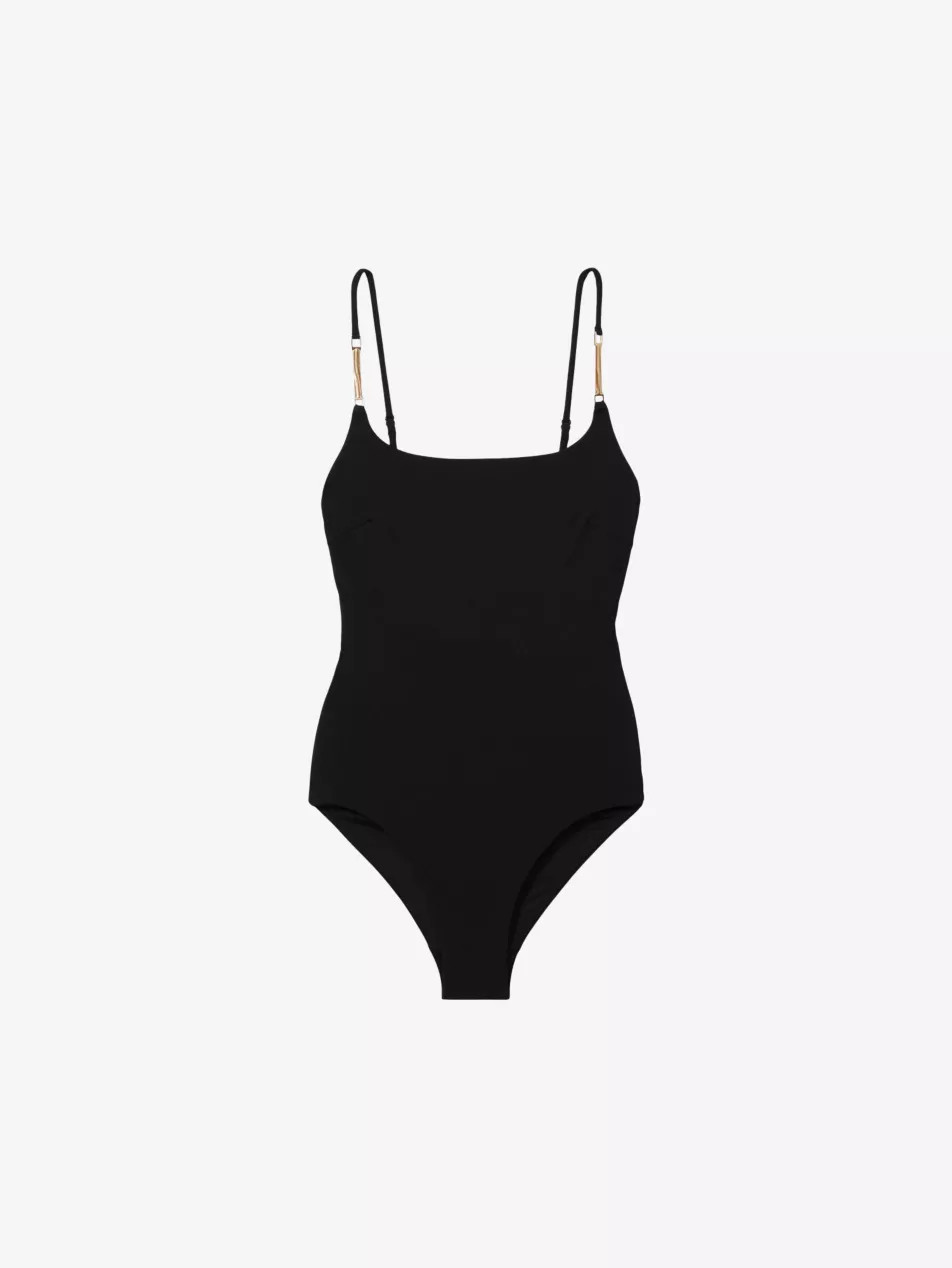 Imogen chain-embellished stretch-woven swimsuit | Selfridges