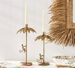 Cynthia Rowley Brass Monkey Candle Holder | Pottery Barn (US)