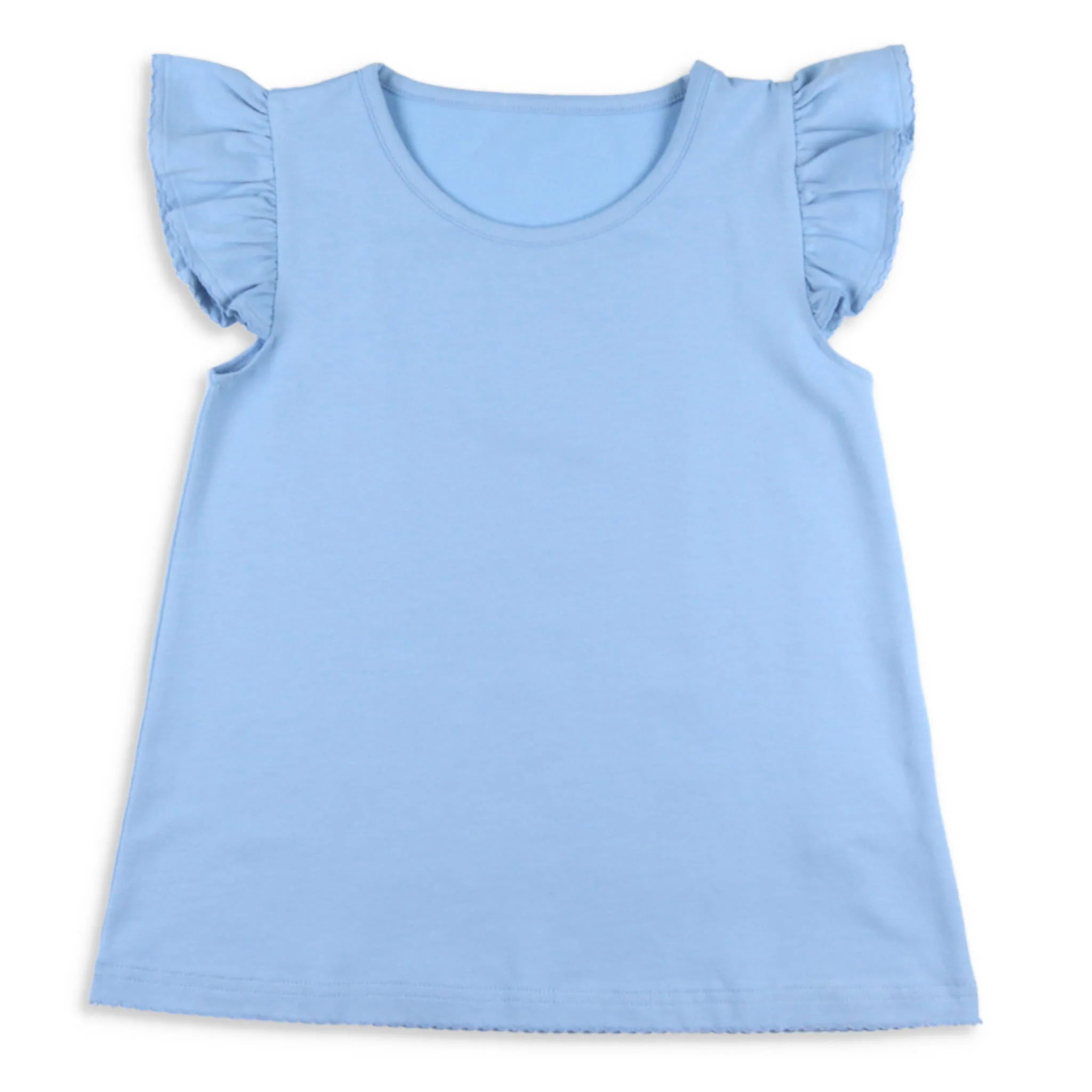 Girls Flutter Sleeve Top - Alys Beach Blue - Shrimp and Grits Kids | Shrimp and Grits Kids