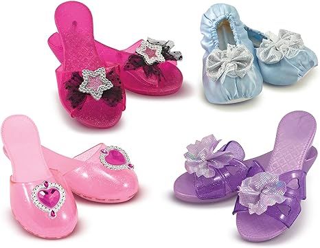 Melissa & Doug Role Play Collection - Step In Style! Dress-Up Shoes Set (4 Pairs), Multicolored, ... | Amazon (US)