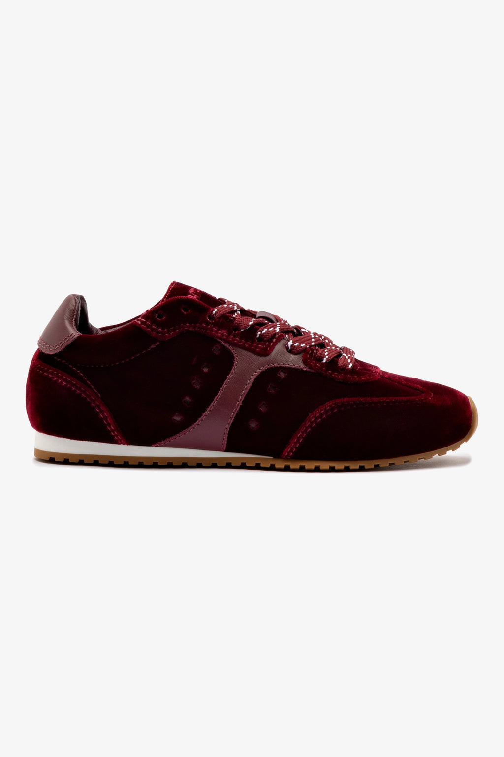 Stella Sneaker In Wine Velvet | Larroude