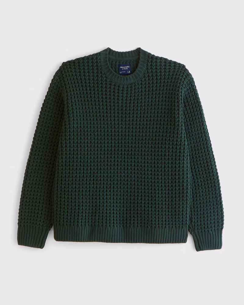 Chunky Waffle Crew Sweater | Abercrombie & Fitch (US)