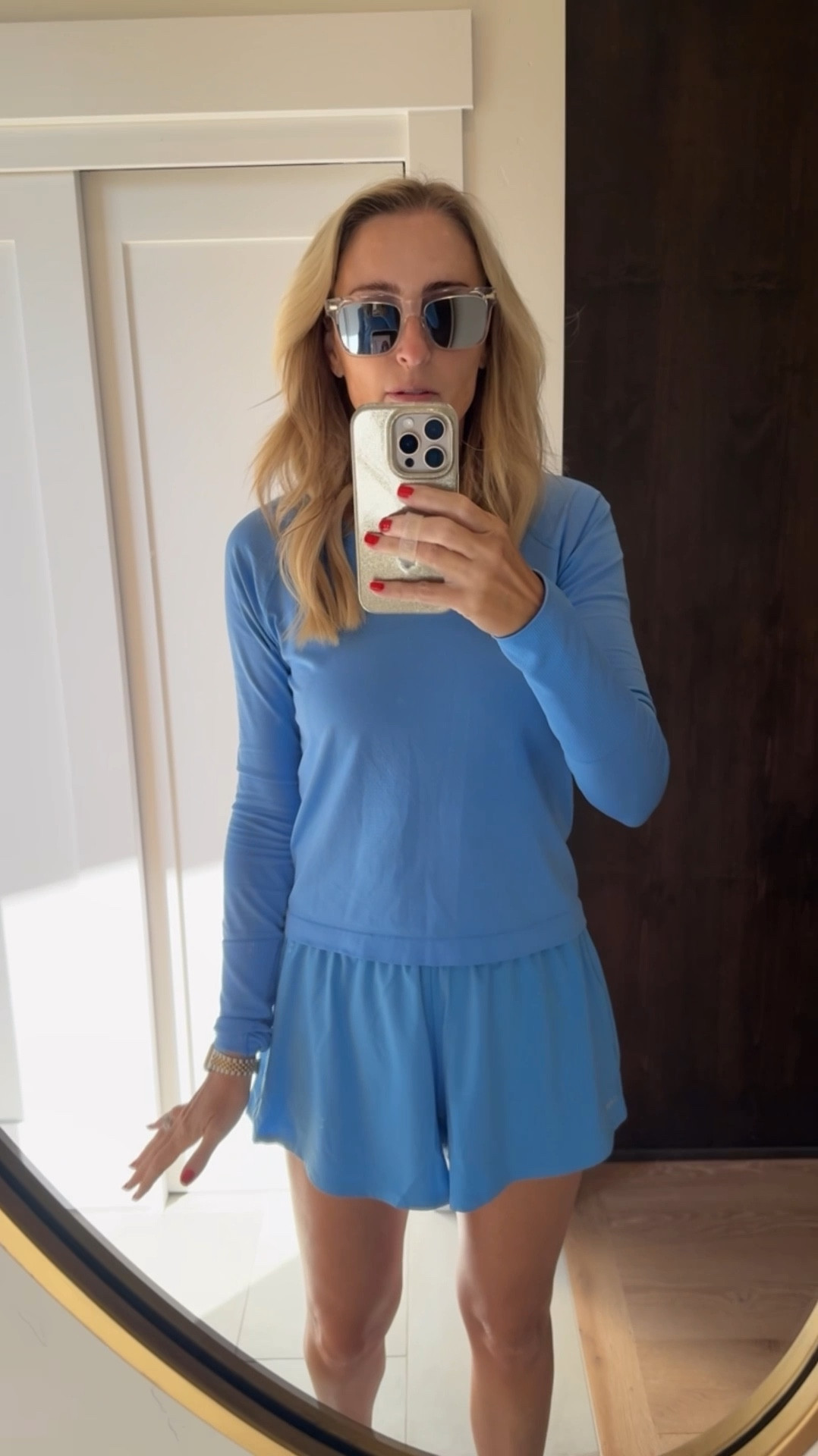 Mom outfit, mom summer outfit, loungewear, workout, sneakers. Size small/27 5’8” and wearing a small short and sized up in top for looser fit size 8. 

#LTKShoeCrush #LTKActive #LTKOver40