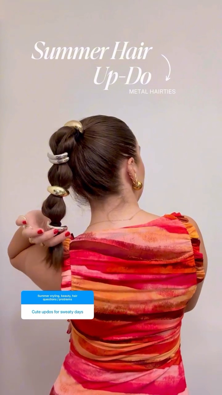 Summer Hair Up-do with metal hairties ✨ comment “HAIR” for links to these hairties and everything I used in today’s tutorial