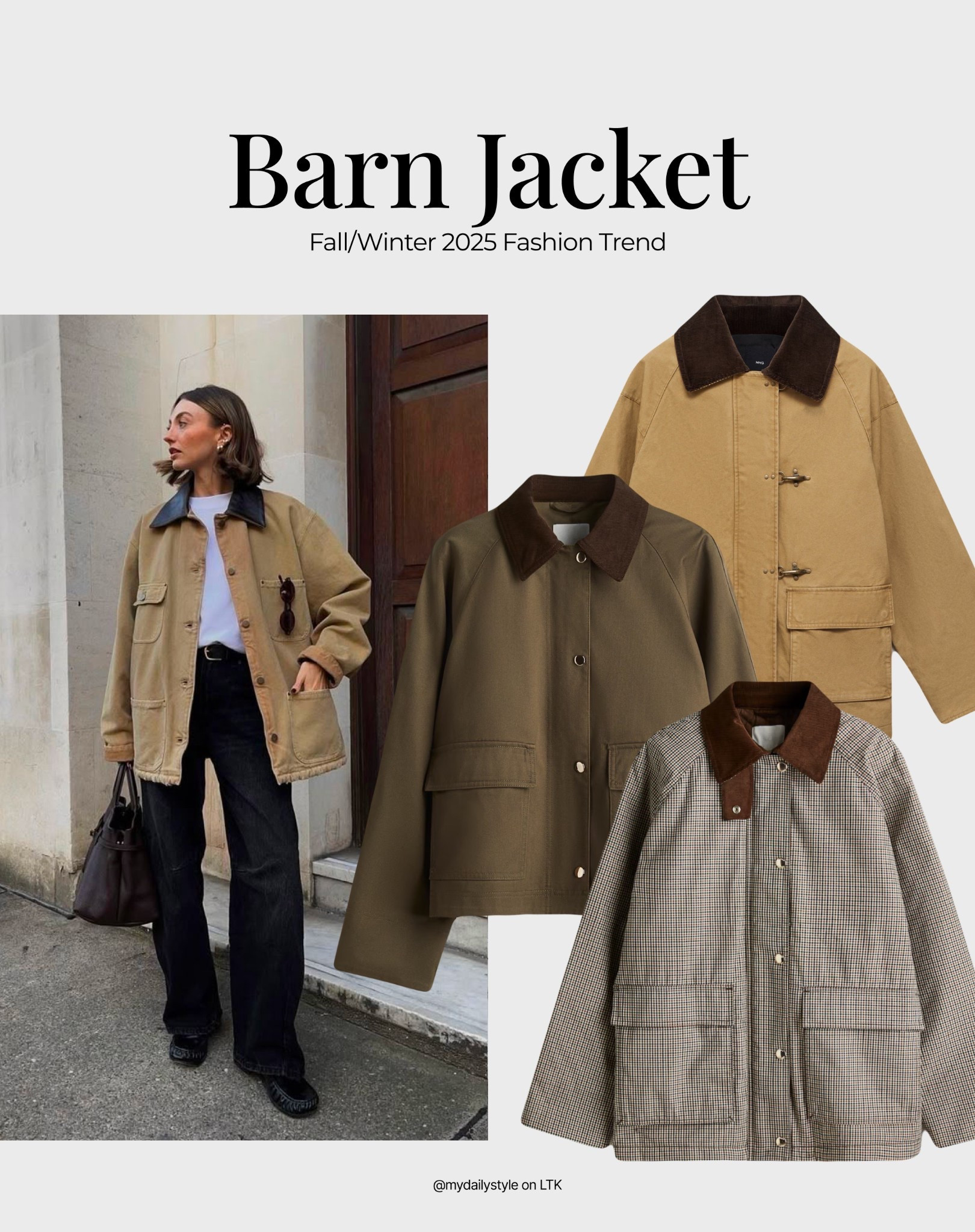 Practical, stylish, & versatile barn jacket that we all need in our fall/winter wardrobe. Here is my parka selection. 

Check out my styling ideas on how to wear barn jacket in my profile. 

Tags: barn jacket, waxed jacket, parka, utility jacket, fashion trends 2025, fall style, autumn style, winter outfit, winter fashion, easy styling, simple everyday look, chic & basic outfit, casual outfit, capsule wardrobe, brunch style, high street. 

#LTKwinter #LTKstyletip #LTKautumn