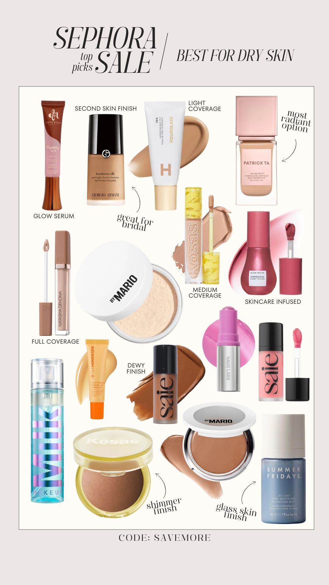Top Sephora Sale picks for dry skin 🫶🏼 

Sephora sale | makeup for dry skin | Sephora haul 

#LTKSaleAlert #LTKBeauty