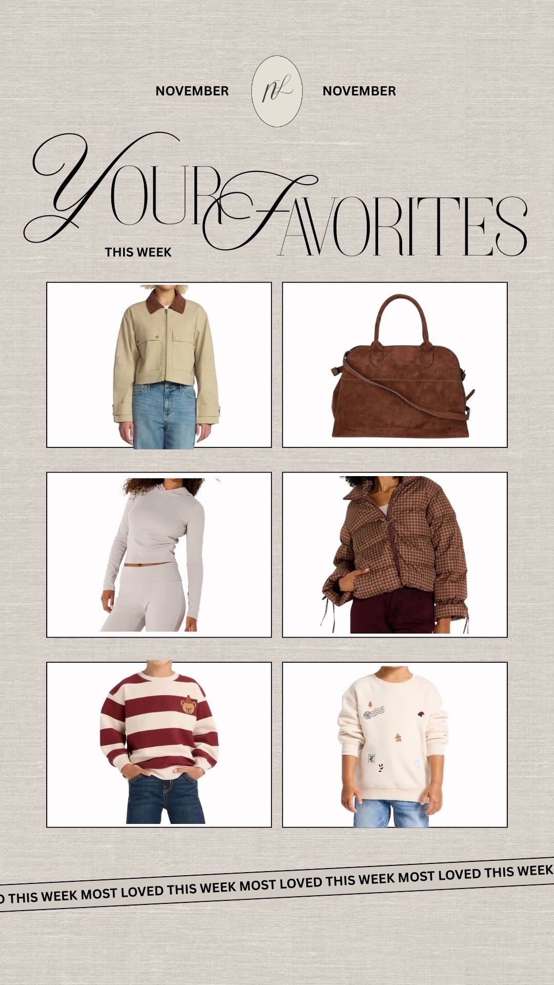 This past week’s best sellers  from Target and Walmartt

Jackets, handbags, kids

#LTKStyleTip 

#LTKSeasonal #LTKKids