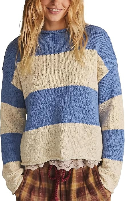 Sweaters for Women Oversized Rolled Neck Trendy Knit Fall Tops | Amazon (US)
