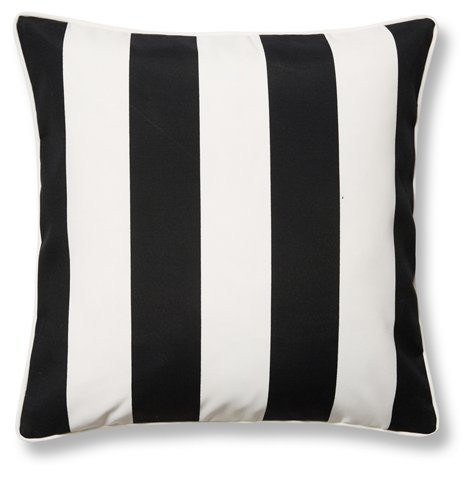 Cabana Stripe 20x20 Outdoor Pillow, Black | One Kings Lane