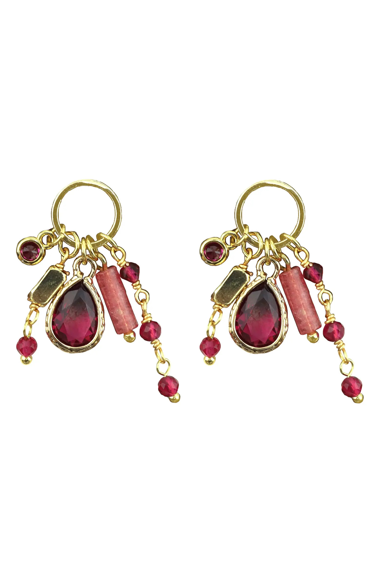 Crystal & Stone Charm Drop Earrings | Nordstrom Rack