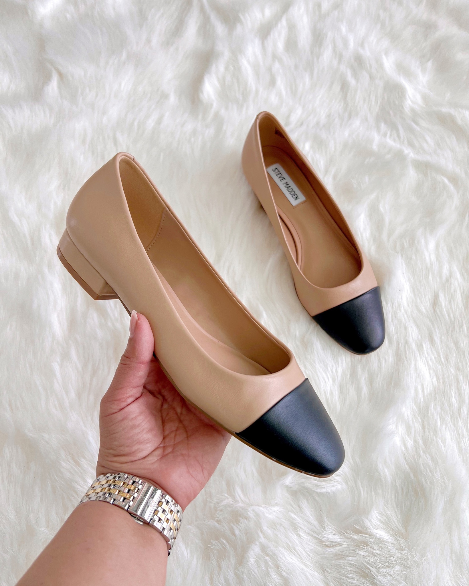 Steve madden beige flats online