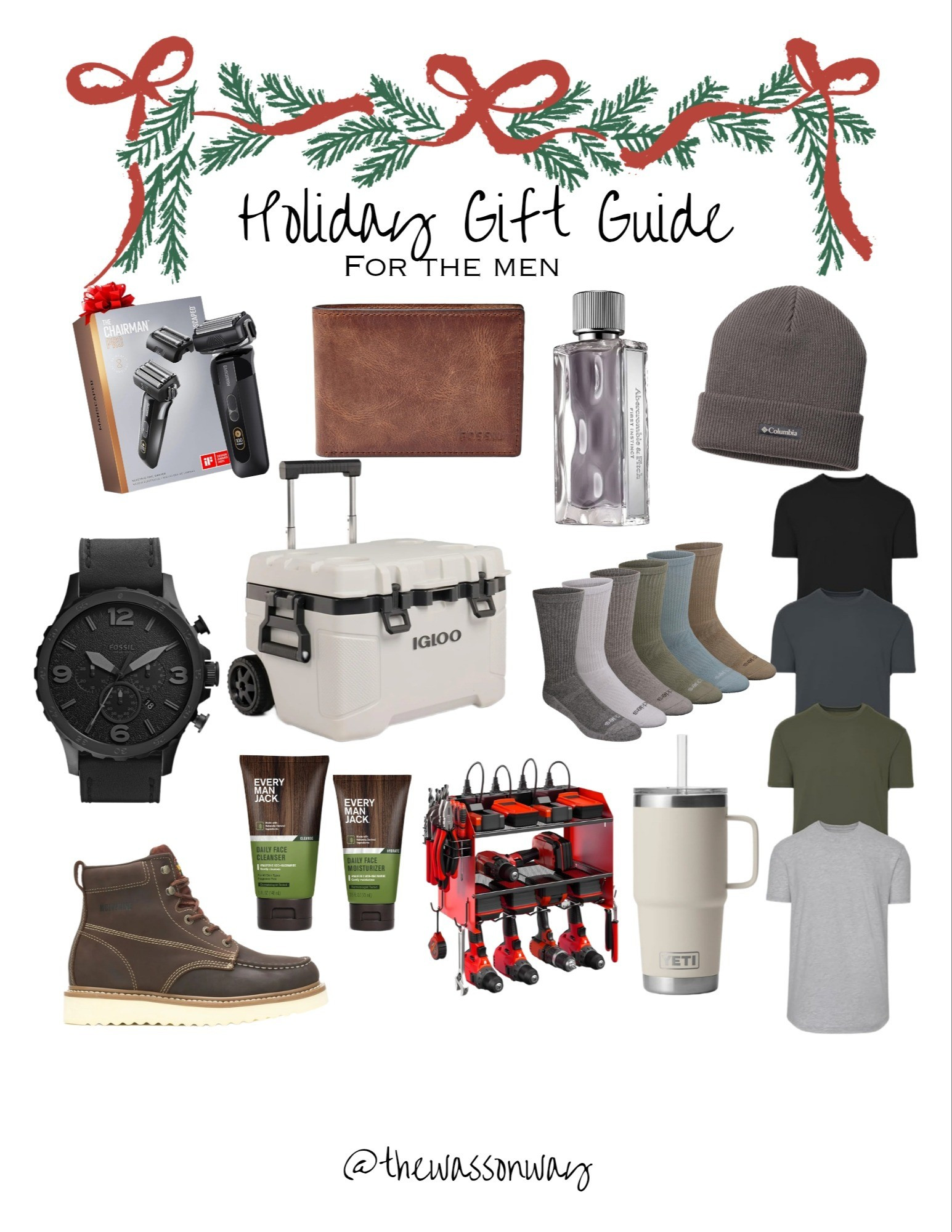 Gift guide for the men! Cooler, wallet, boots, tool storage, shirts, socks, skincare, cologne, watch, beanie

#LTKGiftGuide #LTKHoliday #LTKFindsUnder50
