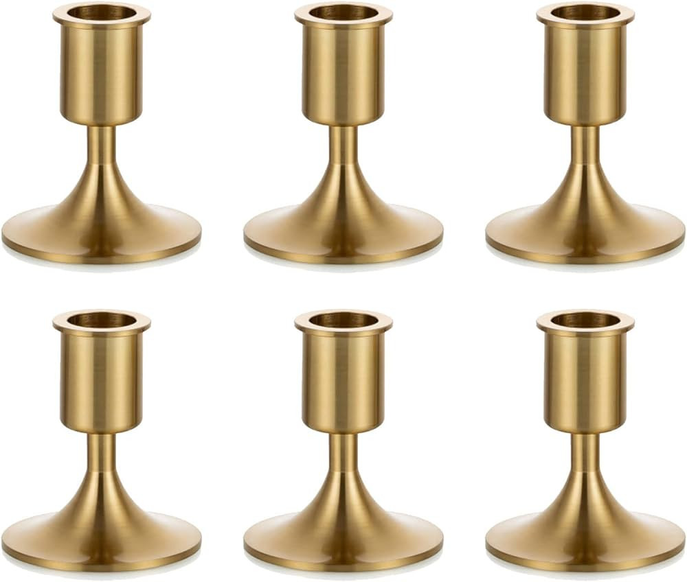 Candlestick Holders Taper Candle Holders, Romadedi Gold Candle Stick Candle Holder for Table Cent... | Amazon (US)