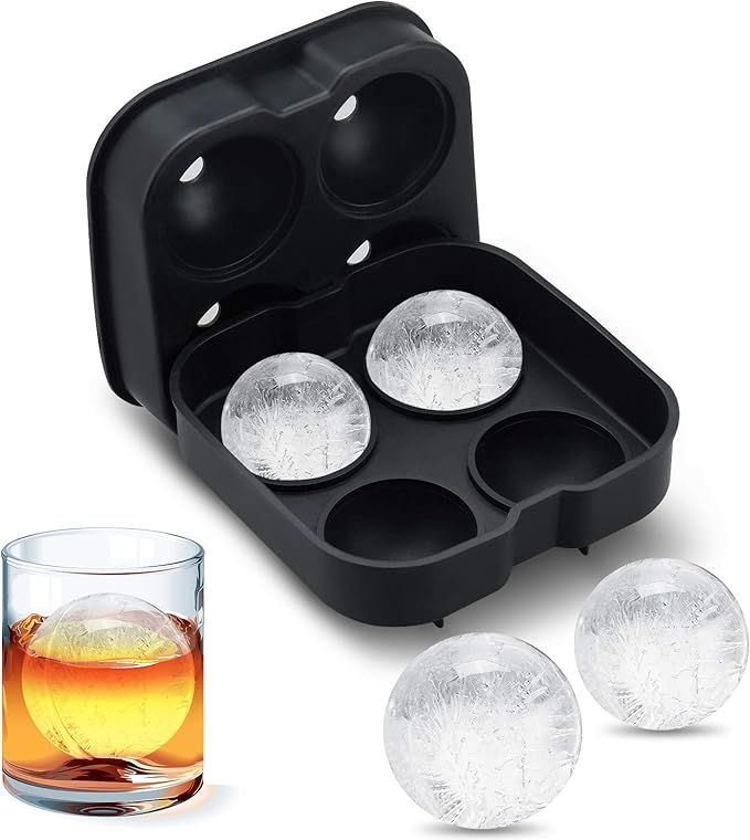 Ice Ball Maker Mold - Flexible Silicone Ice Tray - Novelty Food-Grade Ice Cube Trays – Sphere I... | Amazon (US)