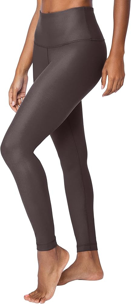 90 Degree By Reflex Womens High Waist High Shine Faux Leather Disco Ankle Leggings | Amazon (US)