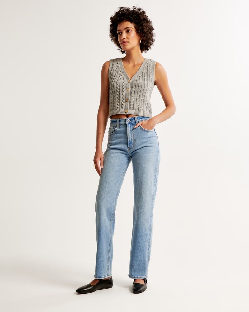 Women's High Rise Vintage Straight Jean | Women's Clearance | Abercrombie.com | Abercrombie & Fitch (US)
