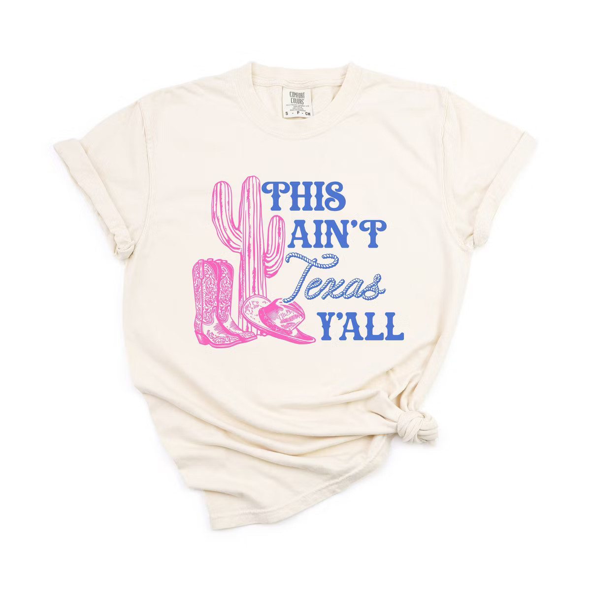 Simply Sage Market Women's This Ain't Texas Short Sleeve Garment Dyed Tee | Target