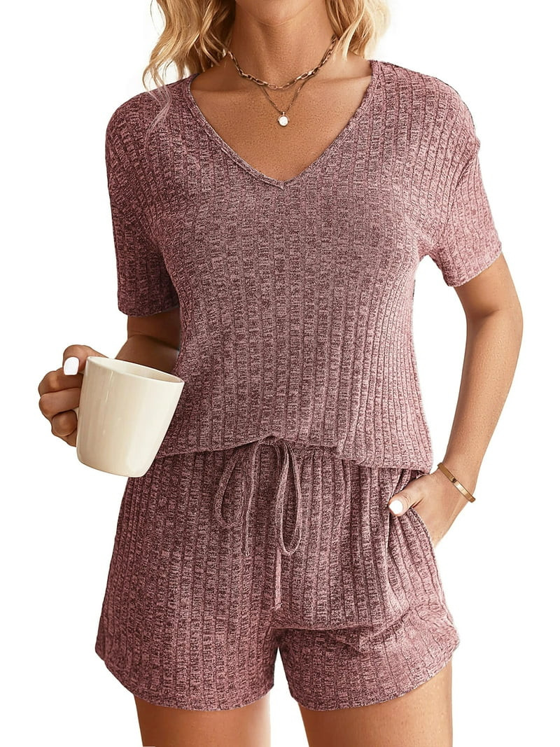 Fantaslook 2 Piece Sets Summer Pajamas Womens Tops and Shorts Sleepwear Outfits Lounge Sets Casua... | Walmart (US)