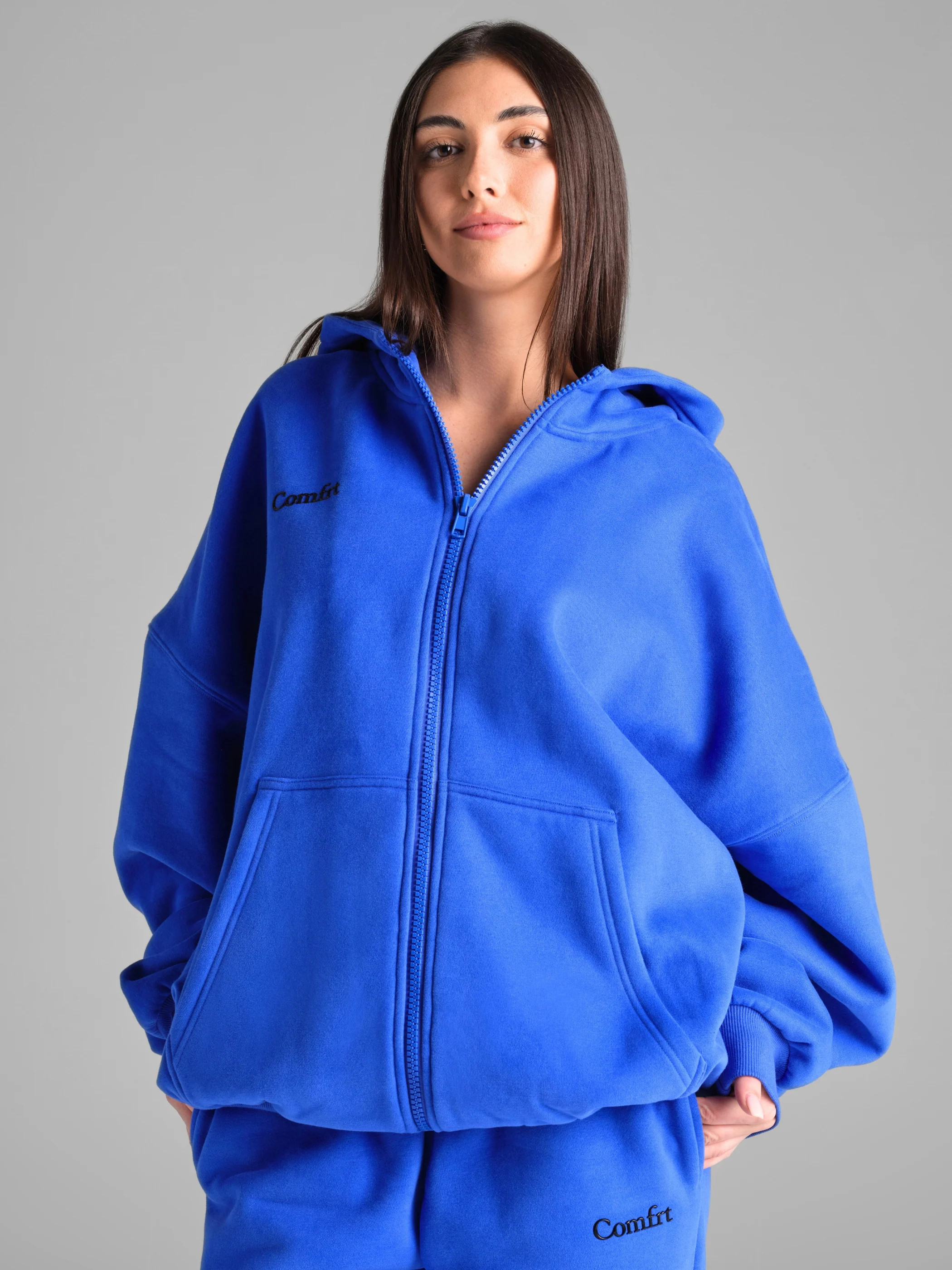 Comfrt Cloud Zip Hoodie | Cobalt Blue | Oversized | XL | Comfrt