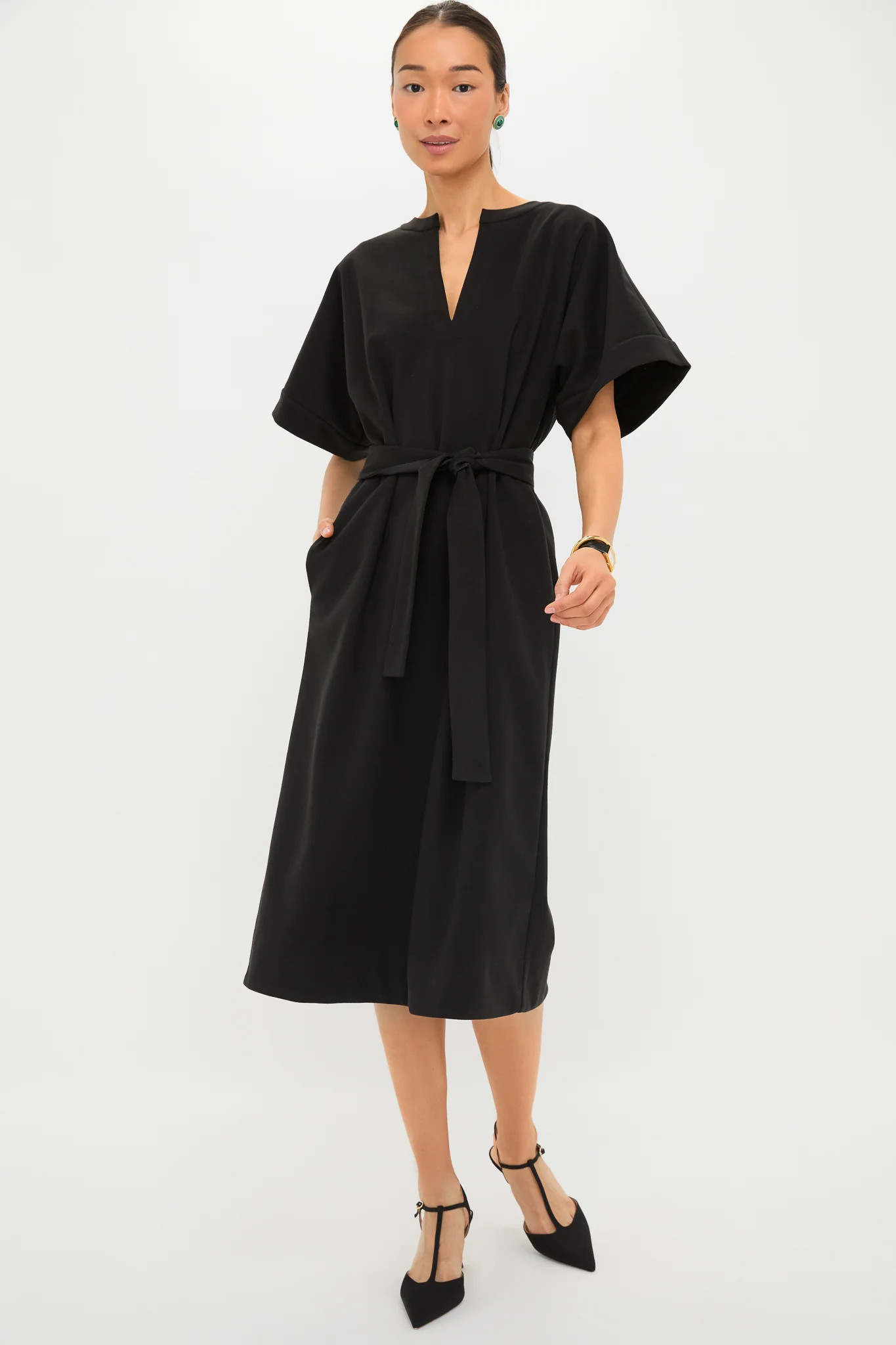 Black Double Face Flannel Gianna Dress | Tuckernuck (US)