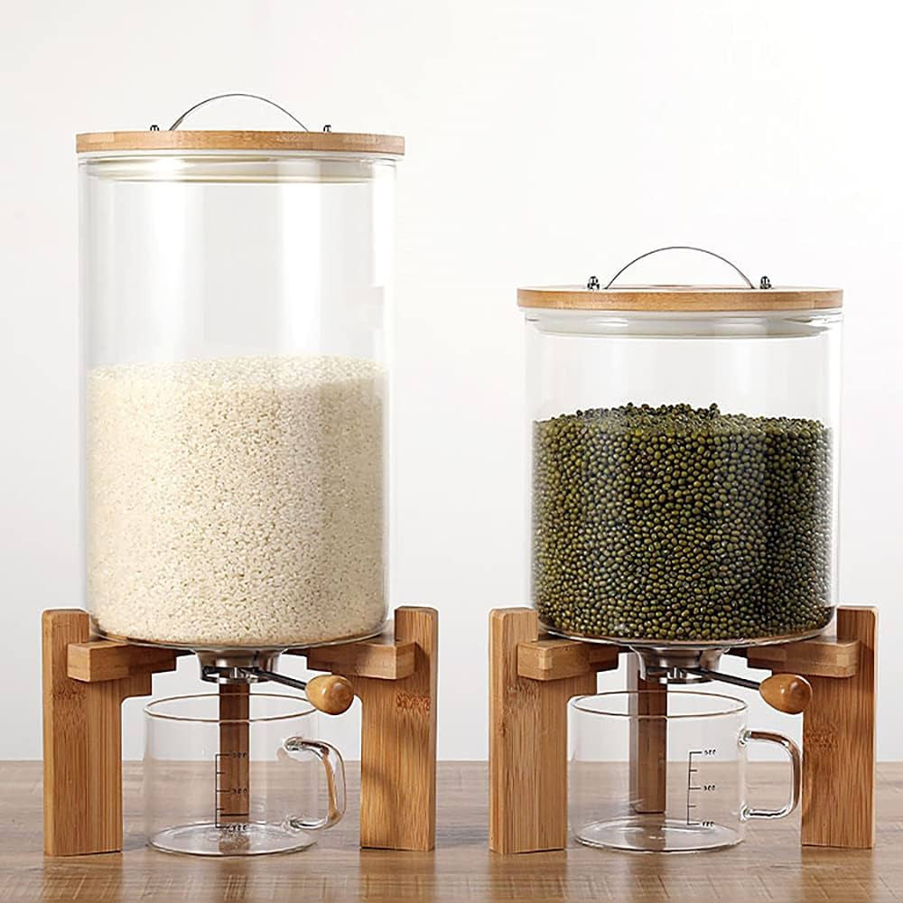 DOONARCES 5L/7.5L Rice Dispenser Cereal Dry Food Dispenser Grain Storage Container Beans Storage ... | Amazon (US)