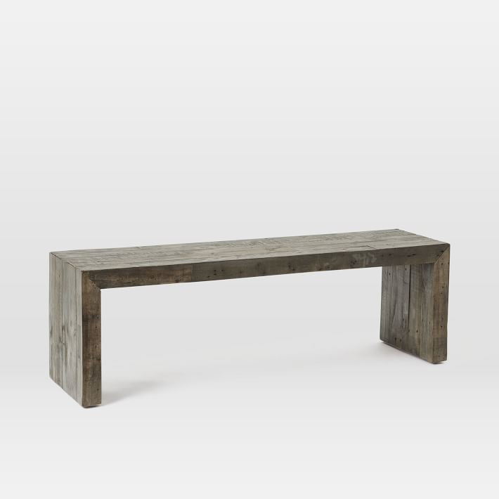Emmerson® Reclaimed Wood Dining Bench - Stone Gray | West Elm (US)
