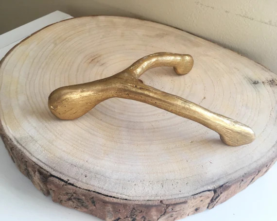 Wishbone Decoration | Home Decor | Gold wish bone Paper Weight | Etsy (US)