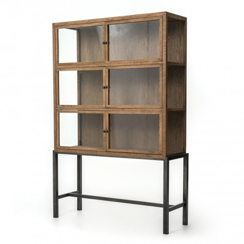 Four Hands Spencer Curio Cabinet Drifted Oak | Gracious Style