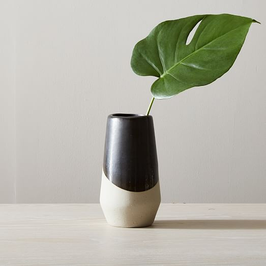 Half-Dipped Stoneware Vases - Slate | West Elm (US)