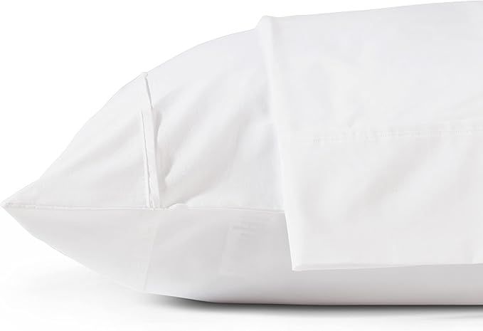 100% Cotton Percale Pillowcases King Size, White, 2 Pieces of Pillow Case, Crisp and Cool Strong ... | Amazon (US)