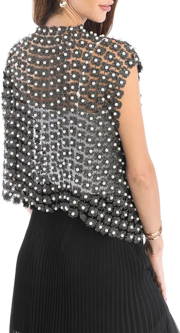 Pearly Beaded Floral Lace Top | Nordstrom Rack