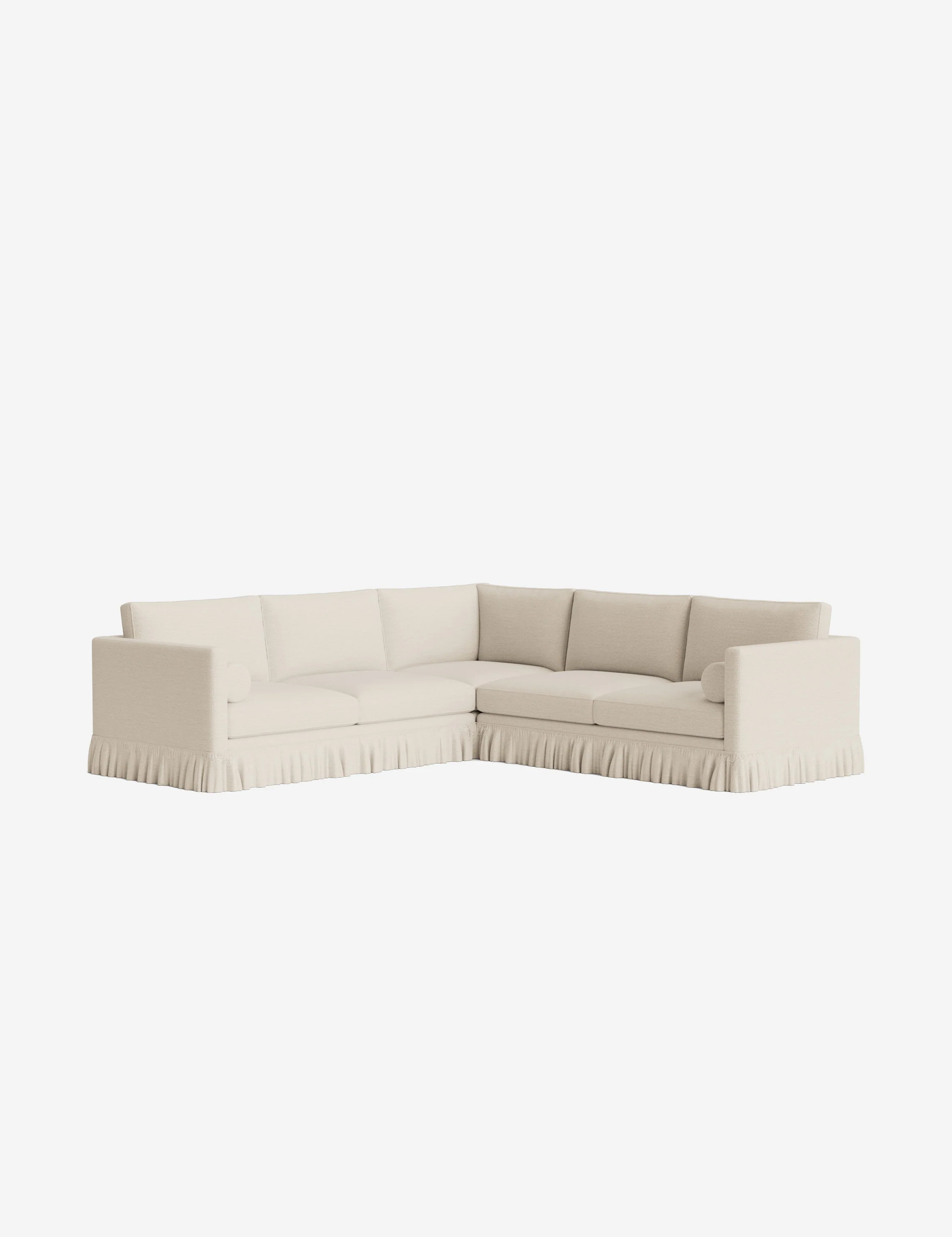 Marella Corner Sectional Sofa by Heidi Caillier, Cream Performance Basketweave | Lulu and Georgia 