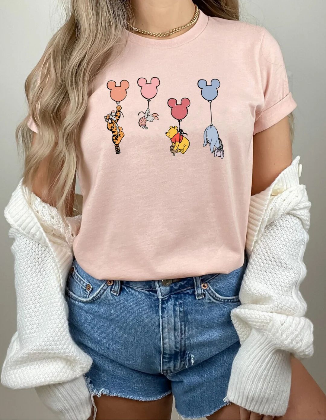 Winnie The Pooh Mickey Balloon  Shirt, Vintage Pooh Bear Shirt, Disney Family Trip Shirt, Disneyw... | Etsy (US)