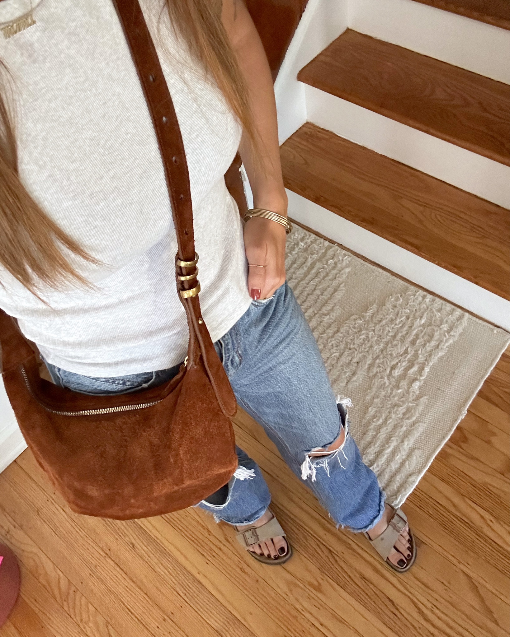 Easy outfit for a quick 6 month pediatrician appointment, a walk and getting some things done around the house before I start my work week.
Love this basic fitted tee from Aritzia wearing a medium.

#LTKItBag