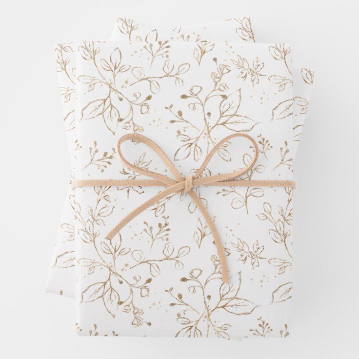 Elegant Gold Floral Pattern Wrapping Paper Sheets | Zazzle | Zazzle