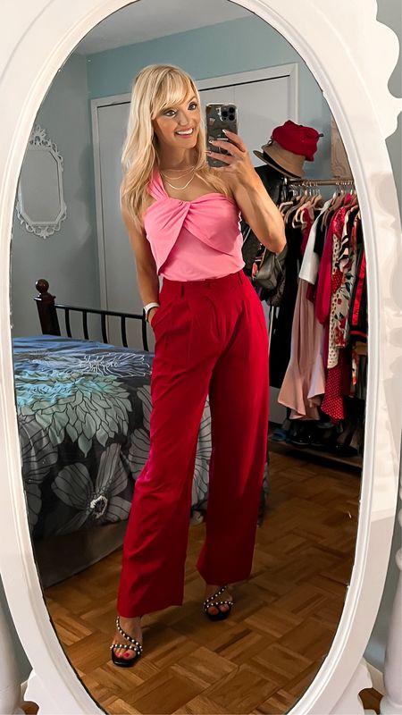 Link one shoukder top only $24.29 with a 30% clickable coupon! In a small and other colors available - wide leg pants - Pearl embellish strappy heels - going out outfits - summer tops - summer outfits - date night outfit - girls night out outfit - Barbie core - Barbie style - Barbie link - Amazon Fashion - Amazon finds - Amazon coupons 

#LTKunder50 #LTKSeasonal #LTKsalealert